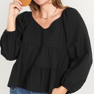 XXL Tall Seersucker Tiered Dressy top